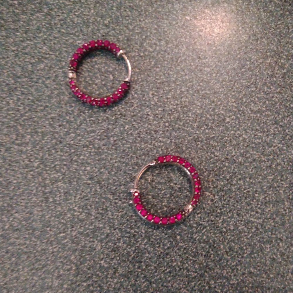 Ruby Hoop Earrings